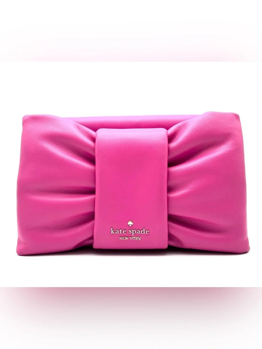 Like new! kate spade Milly Bow Flap Crossbody Pink Leather Chain Mini Bag Party
